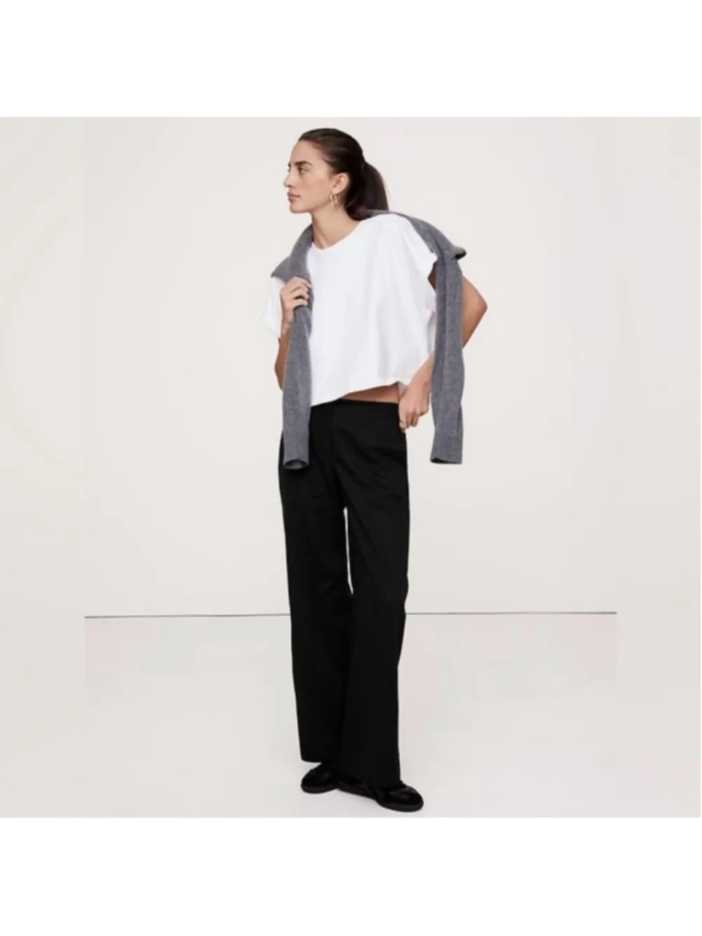 Banana Republic Everyday Wide Leg 100% Linen Pants Black XL NWT $140